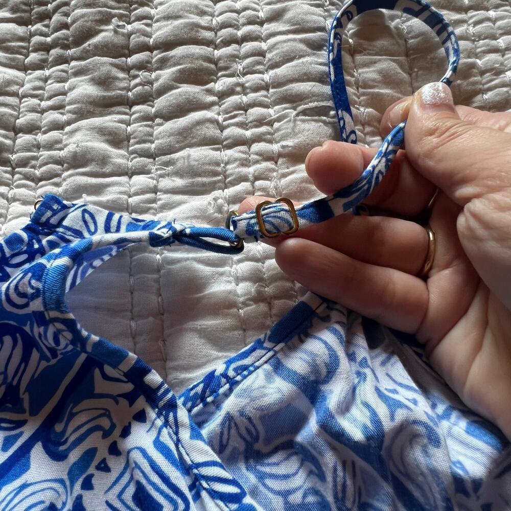 Lilly Pulitzer dusk shorts romper blue and white size S - Picture 13 of 15